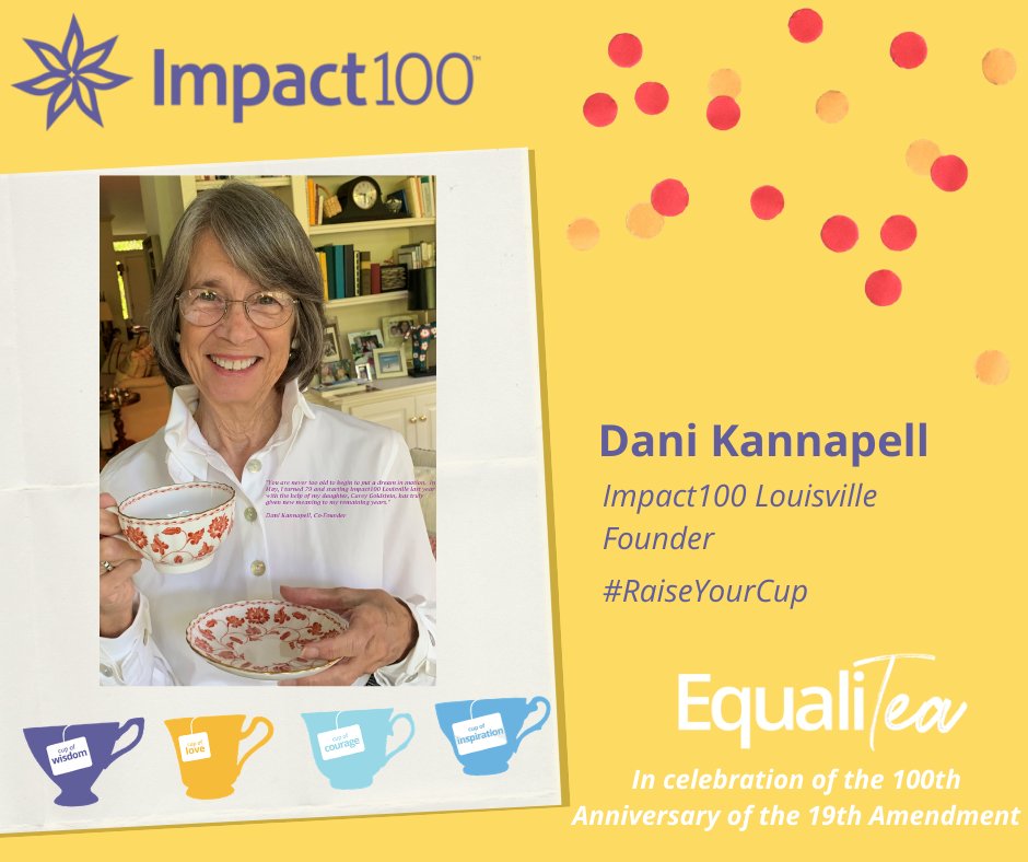 Today we #RaiseYourCup ☕️  with Dani Kannapell, Founder of Impact100 Louisville! Cheers to you and your lasting Impact! 

#Impact100 #WomenEmpowerment