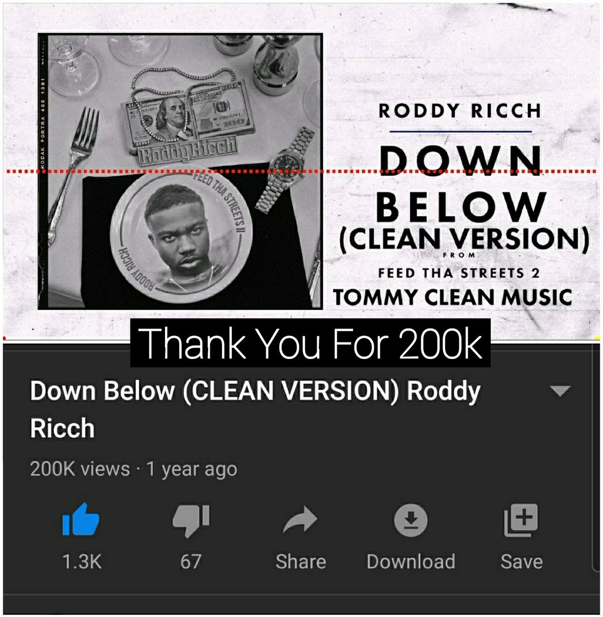 tom_clean_music's tweet photo. #rodyricch #downbelow #feeddhastreets #200k #thanks #clean #music #cleanmusic #radio #radioedit #lit #dope #wow #cool #nice #HiphopMusic #rap #trapmusic #Rody #ricch #YouTubeMusic #YouTube #YouTuber #youtubechannel #noswears #awesome #great #yo https://t.co/sP3846eRHV