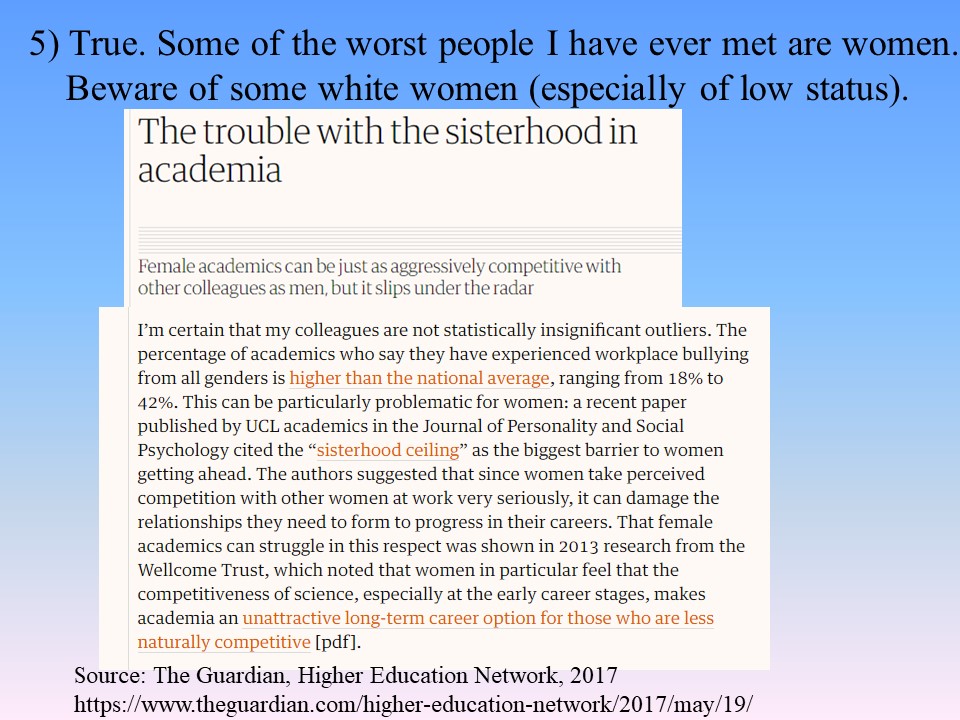 I will close this with a few take home messages: beware of tokenism & admin jobs, look at the bigger picture, focus on your science, don't worry too much if you don't fit in -- that is life, so what? you are not in this world to please people. Attached a few more details.