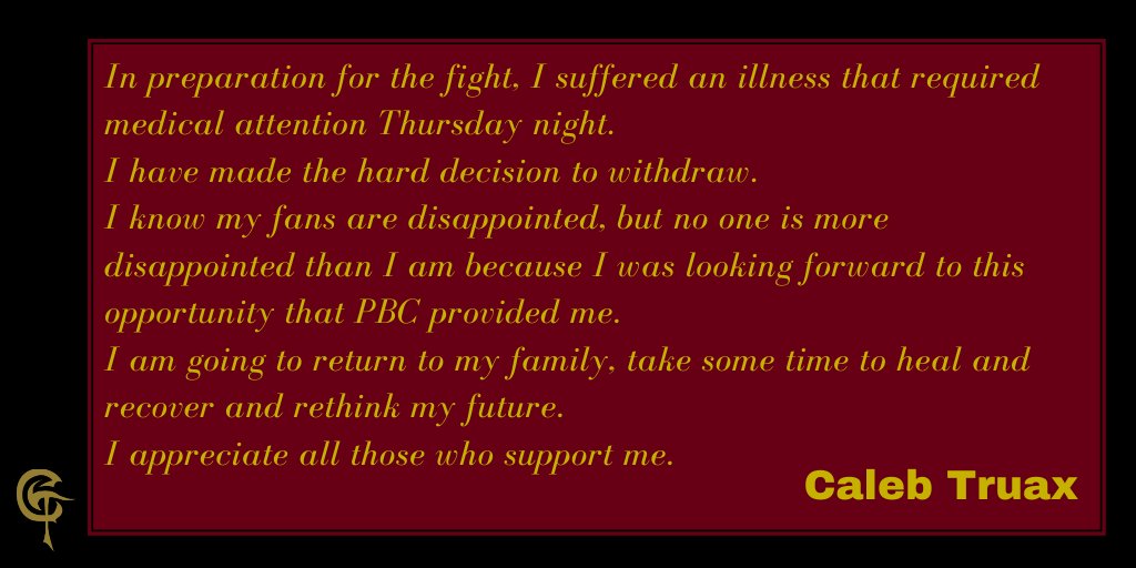 Statement from Caleb 👇🏾 
#TeamTruax