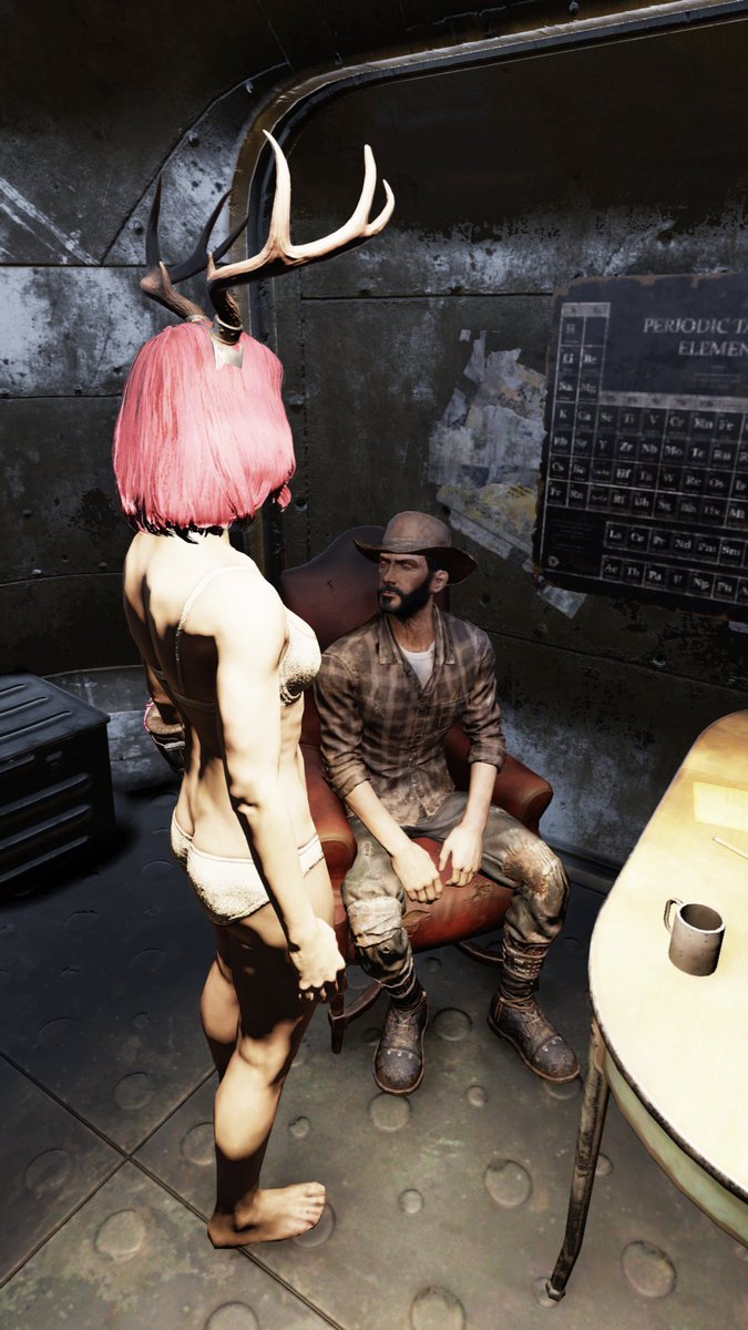 Pand0RA_R0X's tweet photo. Paint me like on of your french girls Ward.... 

Offering a soft shoulder to rest his weary head, and get him through his unlawful imprisionment... 

Conjugal visit time? 

#freeWard #fallout76 https://t.co/AuSt14EtX2