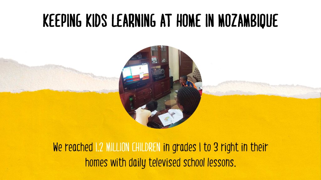 RightToPlayIntl's tweet photo. Keeping children learning amid #COVID19 school closures has been an enormous challenge all around the world.

We're using every tool at our disposal to reach as many children as we can with play-based lessons while they're home.

Here's how: https://t.co/ECeFinh9cz
#Mozambique https://t.co/CUck6l0cwG