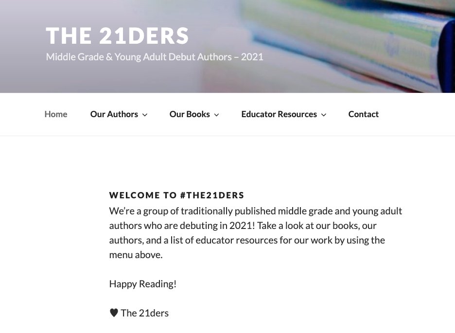 Are you curious about all the wonderful new #MG and #YA #books coming out in 2021? Check out the beautiful new website for #the21ders and start placing those pre-orders! :) #kidlit #mglitchat #mgbookchat #MGauthors #YAauthors the21ders.com