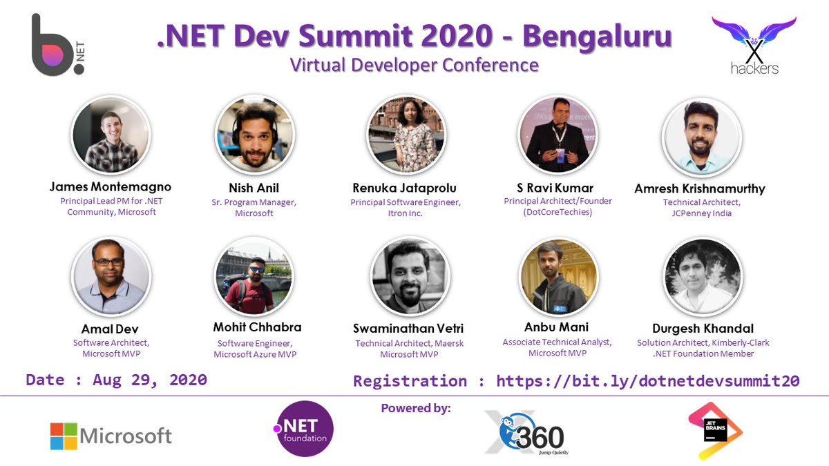 XHackersco's tweet image. Join us tomorrow at #dotnetdevsummit20 (a full-day #dotnet virtual conference) @JamesMontemagno @nishanil Renuka @techierathore @amreshkris @amaldevv @mohit_techy @svswaminathan  @Anbu_Mani27 

👉 Register at: bit.ly/dotnetdevsummi…
👉 Join us Live: youtube.com/watch?v=V0CG6h…