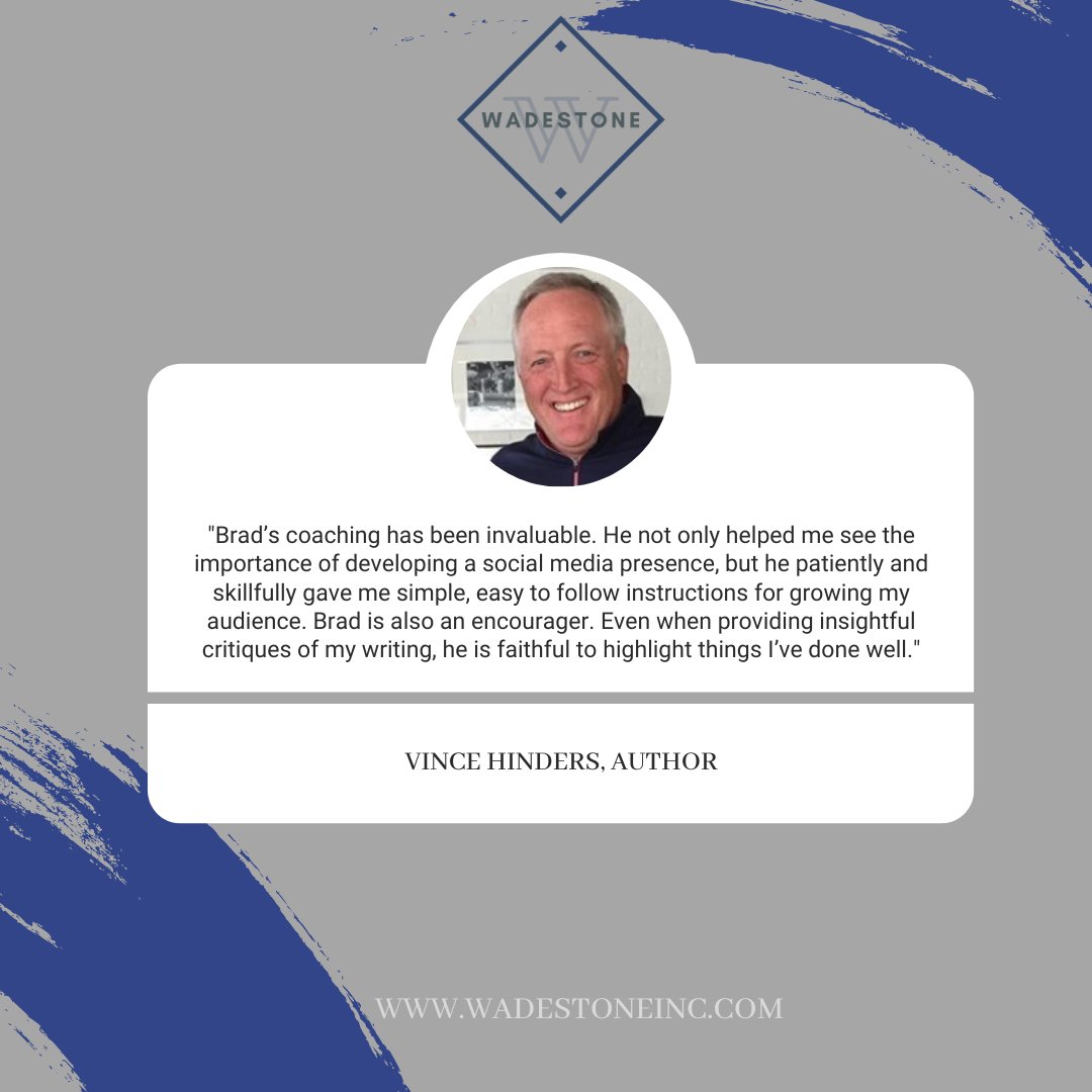 WadeStoneinc's tweet photo. Thanks so much, Vince! Read more at https://t.co/v8GktdCuVc

#wadestoneservices #coach #coaching #author #writers #creative #create #book #socialmedia https://t.co/wzAj29TTeb
