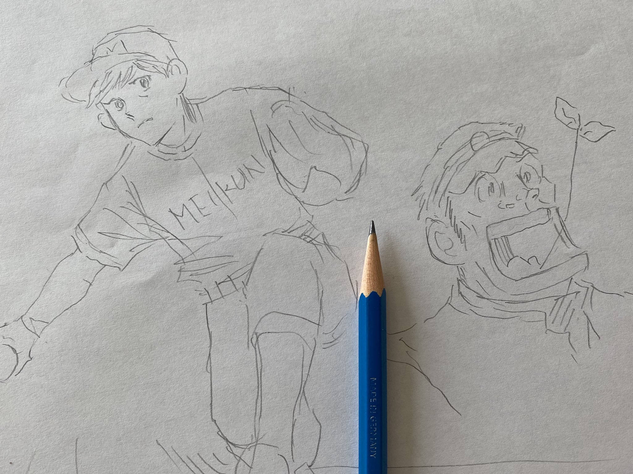 二ノ宮知子 朝のお絵描きタイム リクエストにあったドカベンの里中くん つい岩鬼も 子供の頃 里中くんのアンダースローに憧れて練習しましたよ