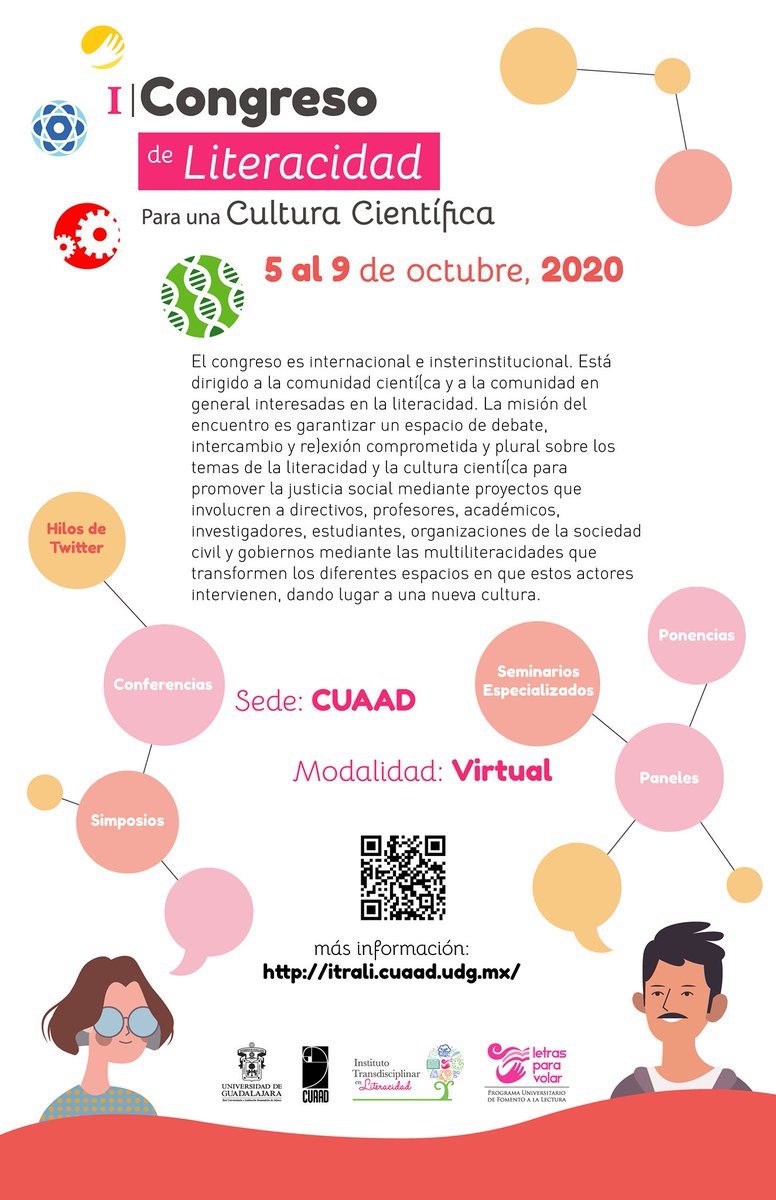 Haz un espacio en tu agenda del 5 al 9 de octubre. Puedes consultar la información e inscribirte en itrali.cuaad.udg.mx
---
#ITRALI #ParaUnaCulturaCientifica