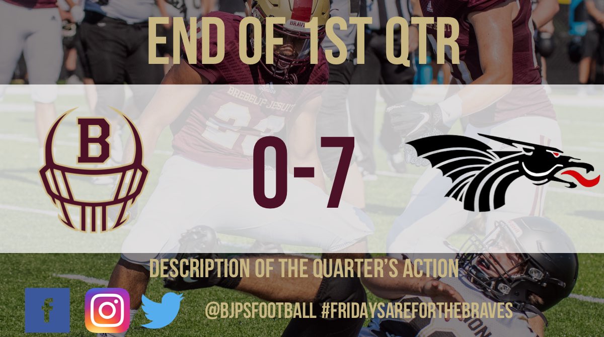 BJPSFootball's tweet photo. End of 1st Qtr | @NPHSDragons 7 @BJPSFootball 0 | #GoBraves #FridaysAreForTheBraves #BraveTime | @IndianaPreps @indsportstalk @indyhsscores @circlecityconf @JohnRHarrell @gridirondigest https://t.co/s2EaaOj8DX