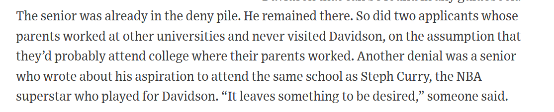 It's rare that students are penalized for having well-educated parents (although these applicants could be children of campus security officers, or food service staff making minimum wage.) Either way, this is also pretty arbitrary.