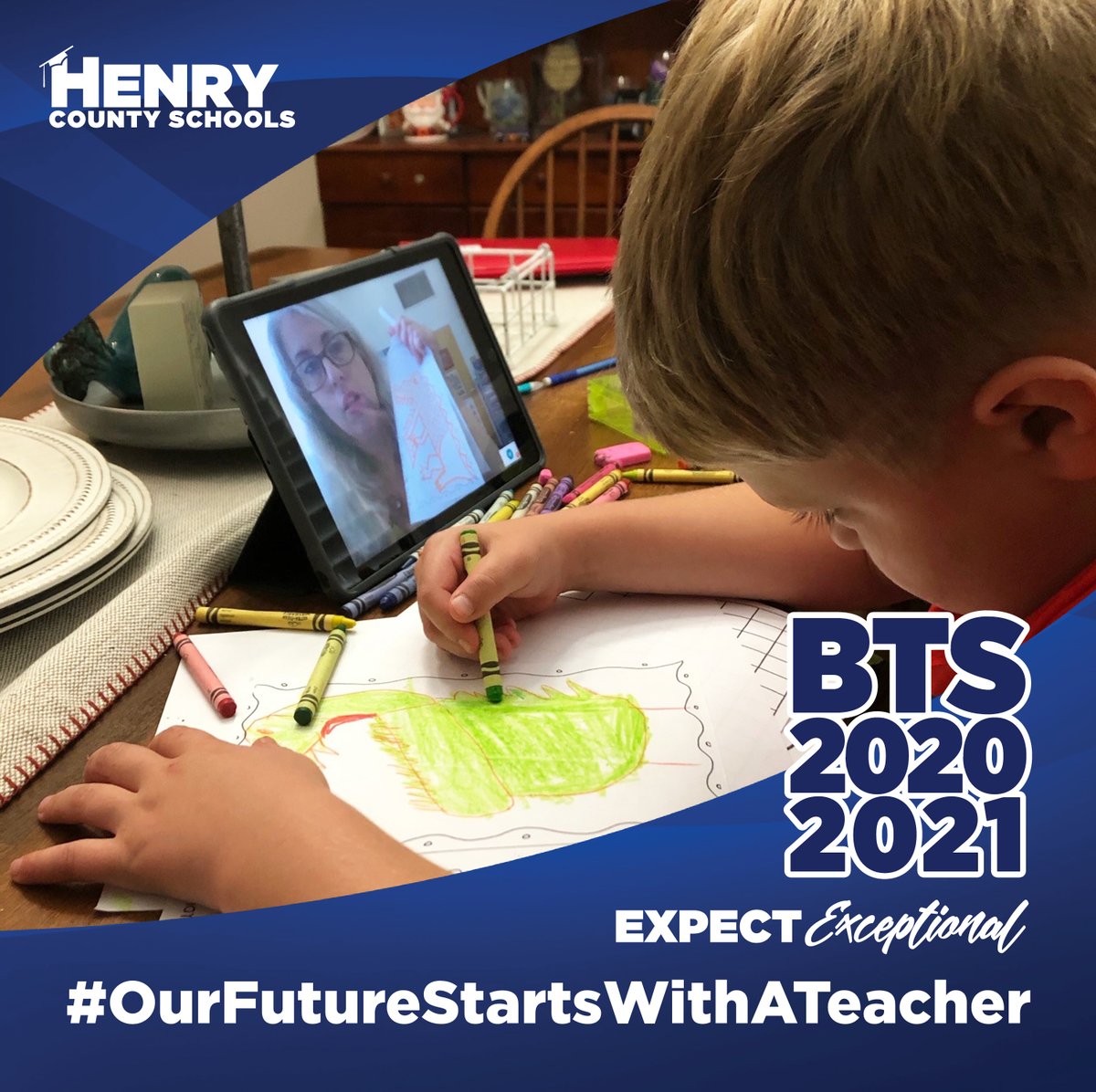 HenryCountyBOE's tweet photo. "Art should be fun and flexible," says Mrs. Willard, the art teacher at @UGE_HCS. Through remote learning, she is staying connected and teaching the subject of line drawing this week with her elementary artists.
#OurFutureStartsWithATeacher https://t.co/SnMpWqhbK7