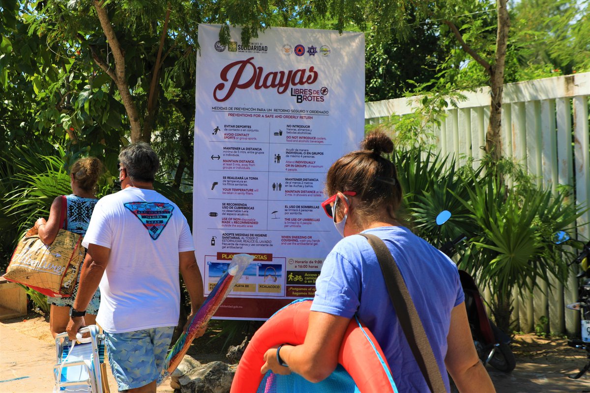 LauraBeristain's tweet image. Gracias al civismo de locales y visitantes el #ProgramaPiloto de reapertura de playas se extenderá al próximo 10 de septiembre. ¡Seguimos demostrando amor y compromiso con #PlayaDelCarmen para una recuperación económica responsable! #UnidosPorSolidaridad #PlayaLibreDeBrotes.