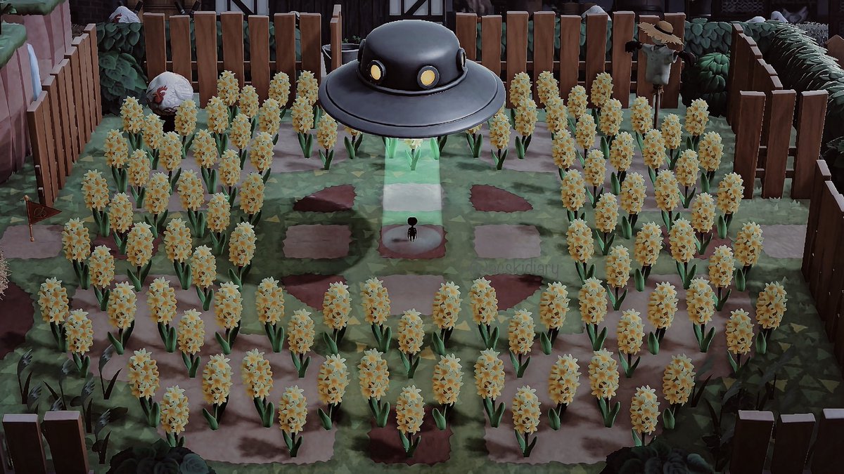 acskidiary's tweet photo. ~ had unusual guest pay the farm a little visit 👽🛸🌽 let’s hope they’re friendly

#acnh #animalcrossing https://t.co/EZfowEOefb