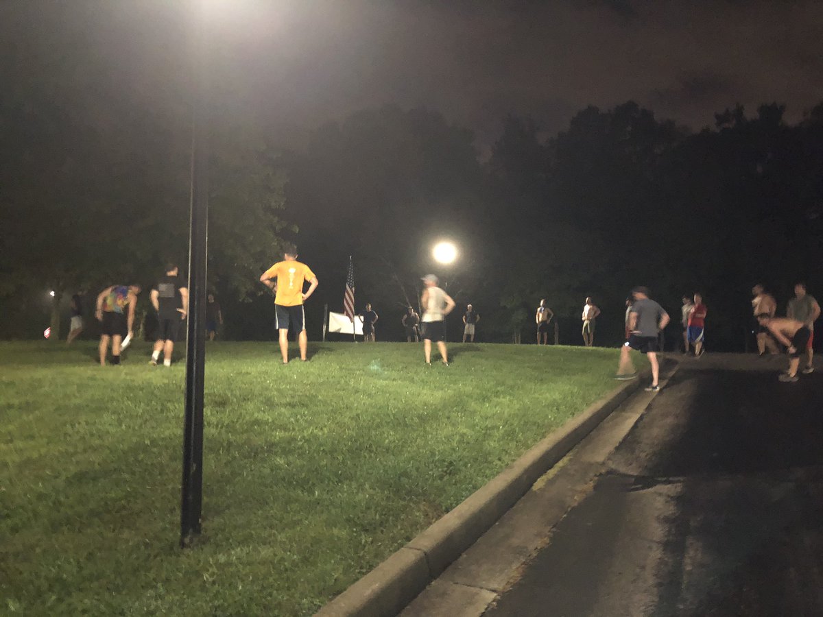 F3Louisville's tweet photo. 25 PAX strong for the 2nd ever official The Baptizer at @F3Garden. Properly socially distanced, of course, and properly beat down by @NGilmore13 to start off their Friday. 1 FNG was welcomed to the Gloom! #ironsharpensiron https://t.co/eKGunFKqs4