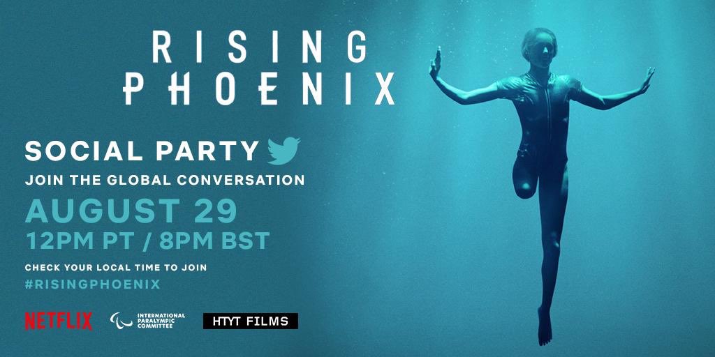 ParalympicsGB (@paralympicsgb) on Twitter photo Tomorrow night we invite you as part of the Paralympic family to join athletes from around the world, the stars and makers of the film in pressing play on <a href="/NetflixUK/">Netflix UK & Ireland</a> at 8pm.
Tweet, cheer and cry along using #RisingPhoenix
Let’s make sure the world hears us.
#ImpossibleToIgnore Tomorrow night we invite you as part of the Paralympic family to join athletes from around the world, the stars and makers of the film in pressing play on <a href="/NetflixUK/">Netflix UK & Ireland</a> at 8pm.
Tweet, cheer and cry along using #RisingPhoenix
Let’s make sure the world hears us.
#ImpossibleToIgnore