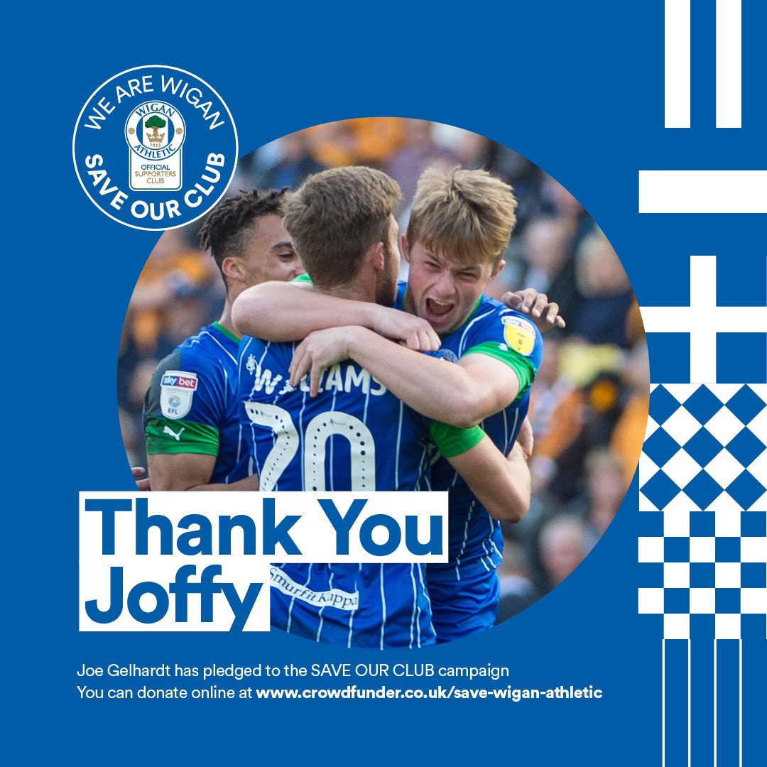 💙 A superstar on and off the pitch, Joe Gelhardt has just pledged £1,000 to Save Our Club 🙏

crowdfunder.co.uk/save-wigan-ath…

#wafc #lufc