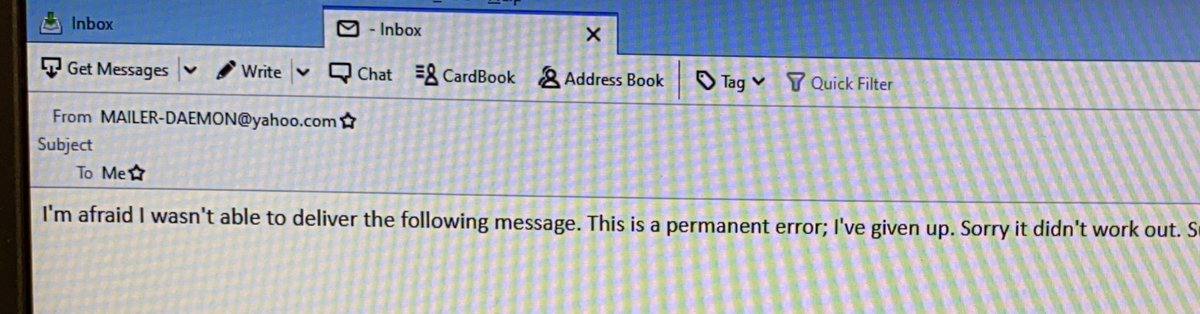 Kat_t8's tweet photo. Y’all ever been rejected by an email service? https://t.co/RA78qiHRez