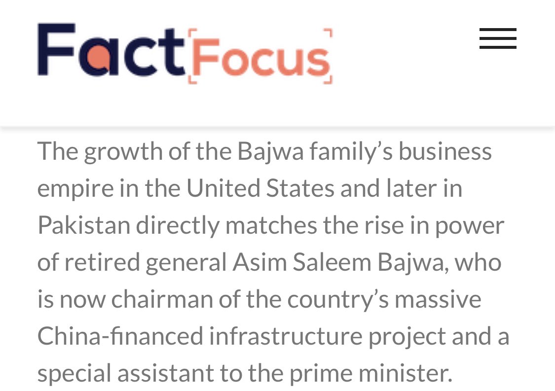 Now let’s look at the report itself:Report gives an impression that Gen Bajwa owns a “family business empire in the US,” which was made possible due to him becoming a general & now being head of CPEC Authority.Absolutely misleading as the businesses are Pizza Shops!/4