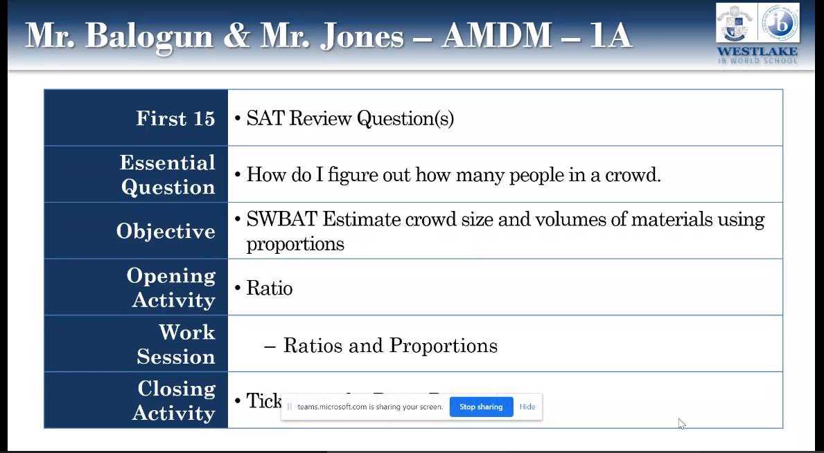 DearDrHenry's tweet image. Mr. Balogun and Mr. Jones team taught ratios and proportions to students. #500ClassroomChallenge #500Classrooms #Class110 @JKRobinsonEDU