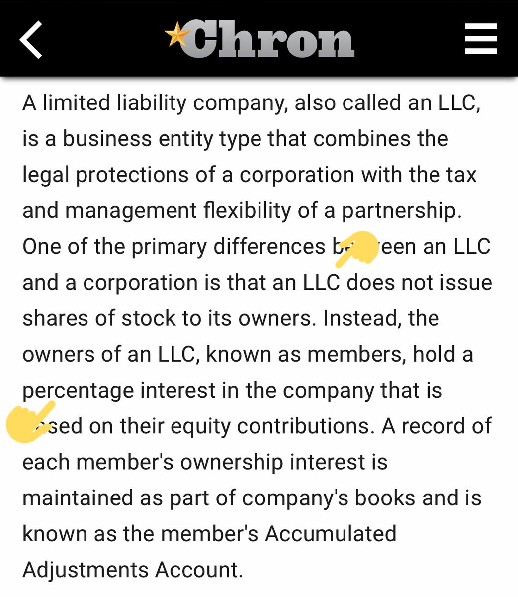 Let’s look at what an LLC is first, to understand the absolute ridiculousness of the claims in this report.An LLC is a type of company that doesn’t issue shares to it’s stockholders, hence anyone holding 16.67% interest in the company would hold 16.67% shares in the firm./10