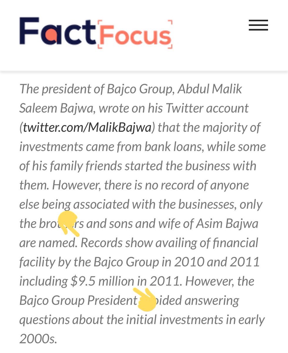 Then the report evaluates “present networth” of all the business interests of all adult & independent 5 brothers & 3 sons of Gen Bajwa to be $39.9mil.Remember, this “estimate” is a completely madeup number.The report also admits finding loan docs of at least $9.5million./29