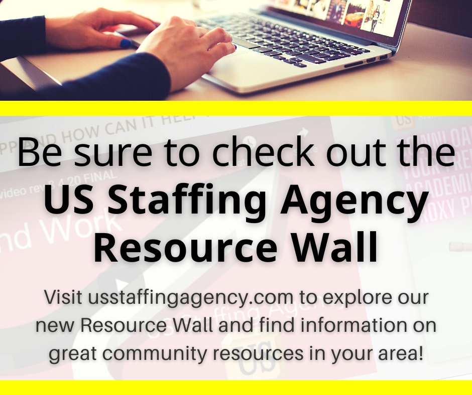 USStaffagency's tweet photo. The new US Staffing Agency website features a Resource Wall to show our communities that we can assist during tough times, with the help from our community partners. #ResourceWall #CommunityPartners
https://t.co/4a2EE4mSKz https://t.co/VxzkxumKZi