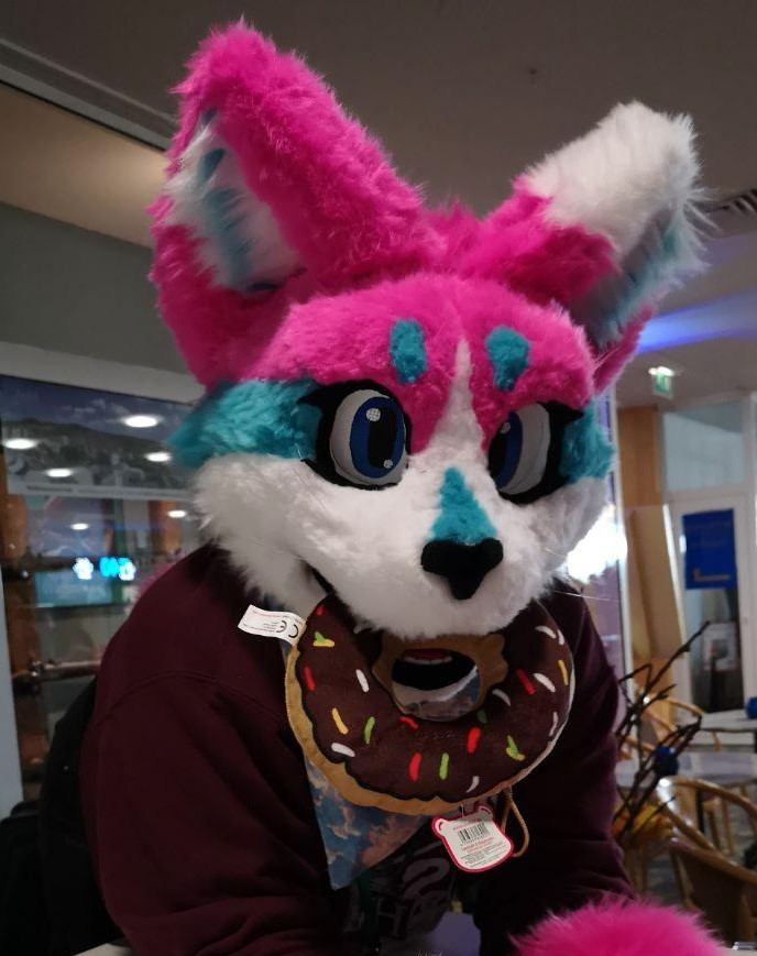 konigspython's tweet image. Donuts are the best :)  
 #FursuitFriday