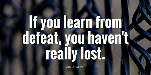 TheZigZiglar's tweet image. "If you learn from defeat, you haven't really lost."-Zig Ziglar