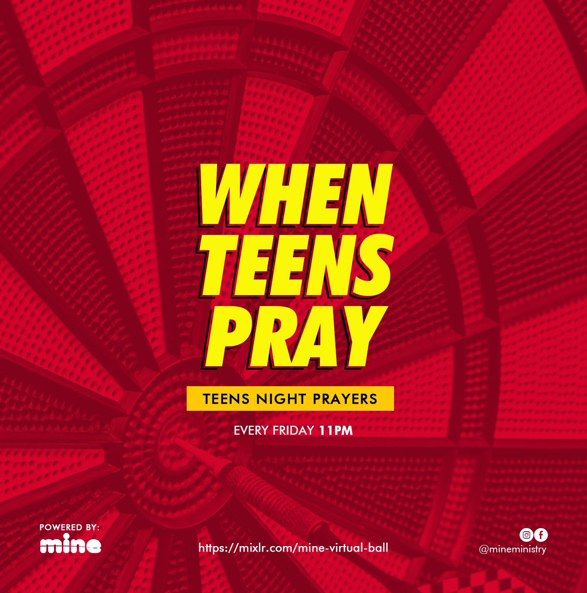 MINEministry's tweet photo. #WhenTeensPray is here to stay!
Join other teenagers around the world for prayers, tonight and every other Friday night by 11pm.
Visit https://t.co/pLCxNuNl0I.
Weโll be expecting you!
#TeensPray
#MINETeens
#MINETM
#TeensMinistry https://t.co/et0rArPF7q