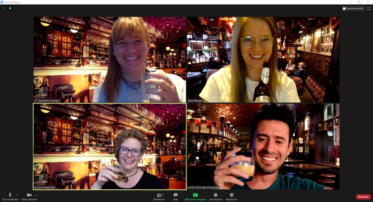 Alexgoedderz's tweet photo. First week of #EASP2020surrey is over, so we decided to celebrate and kick off the weekend in a traditional english pub. Socializing 2020 style with  @MangelsJana @foreverBcurious @dtoribio8 https://t.co/jqpj53k9DW