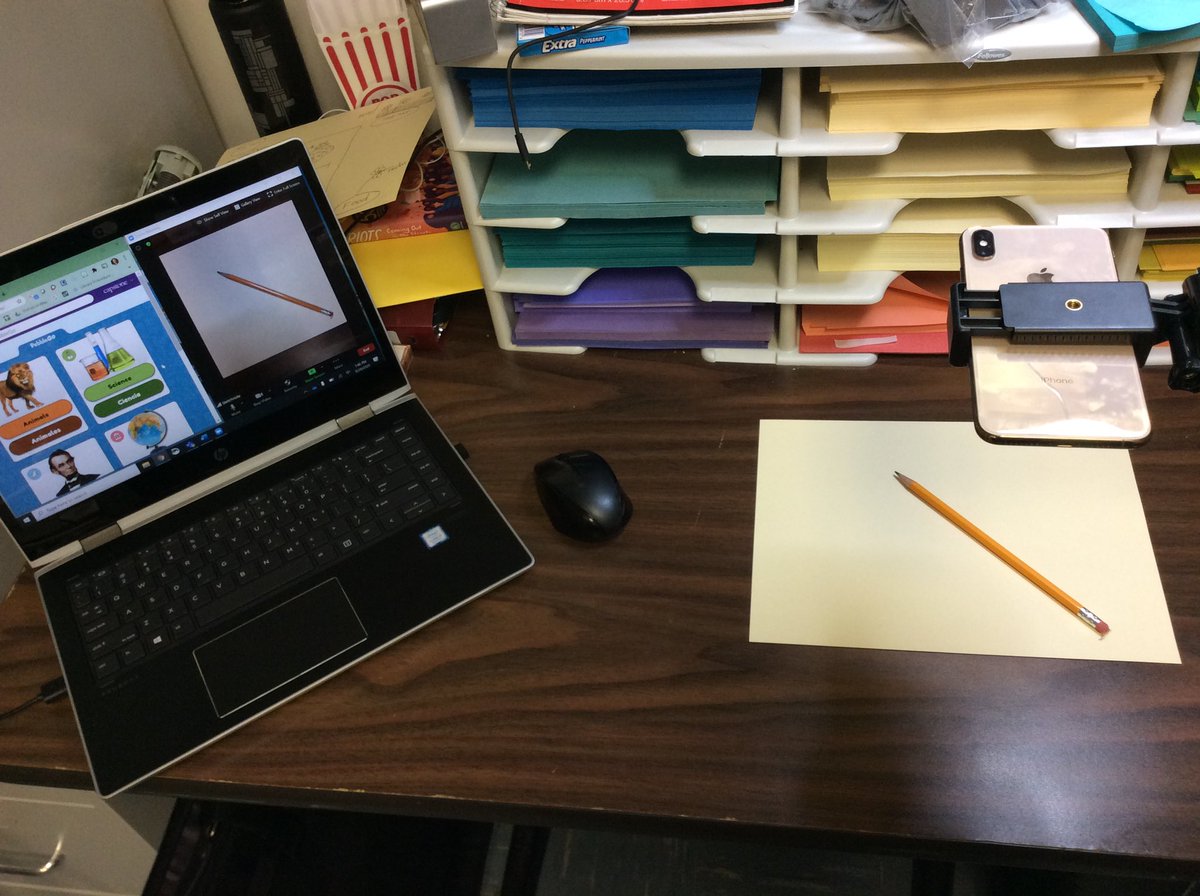 Library_Krueger's tweet photo. Creating a sketch note video for our 6th graders! Didn’t have a document camera but my iPhone got the job done! #kmsfalcons #kmslib https://t.co/Ydfn5h4OJS