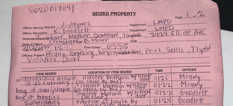 Det. Kelly Goodlett is the same officer who  @Samaguiar1982 alleges manipulated the time of the search on seized property logs from that night's warrants on Elliott Avenue.Here are the documents he references: