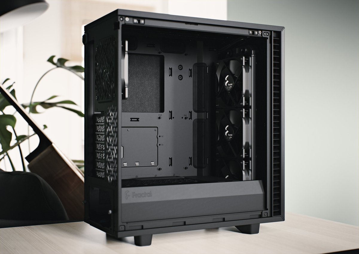 fractalofficial's tweet image. Compact, yet spacious!

You can easily fit GPUs up to 360 mm with a 240 mm radiator in the top – or up to 360/280 mm front radiators with GPUs under 305 mm.

#Define7Compact