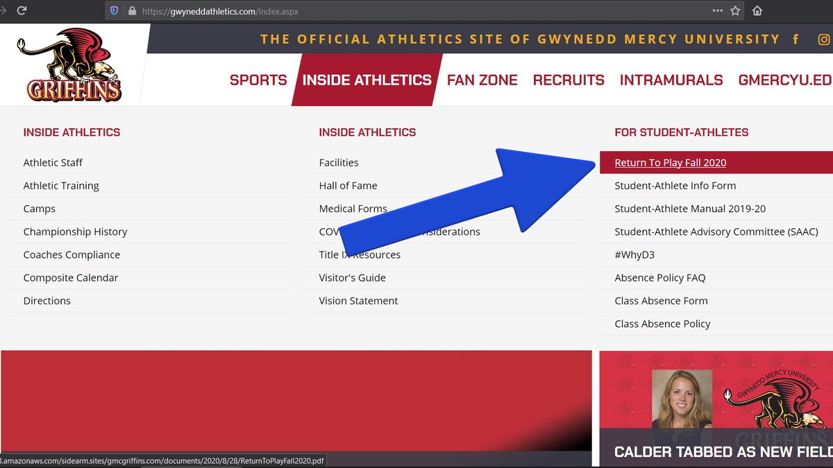 GwyneddSports's tweet photo. You can check out our Gwynedd Mercy Athletics Return to Play COVID-19 Policy located on our website under Inside Athletics > For Student-Athletes or click/copy &amp; paste the link provided: https://t.co/VkFRIIfeuz https://t.co/5i7Qh5jNCr
