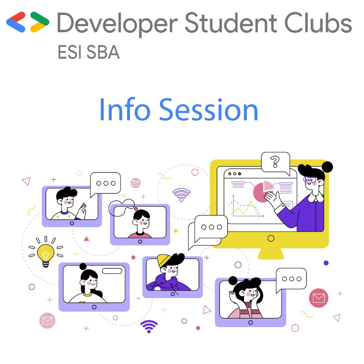 Good morning everyone we are beginning a new chapter in DCS ESI you could join us this Saturday 29/08/2020 18:00
If you want to know more and attendees online session please fill this form
We will be waiting for you

meet.google.com/pcn-bmmi-uou

#DCSESISBA
#DCS
#DeveloperStudentClubs