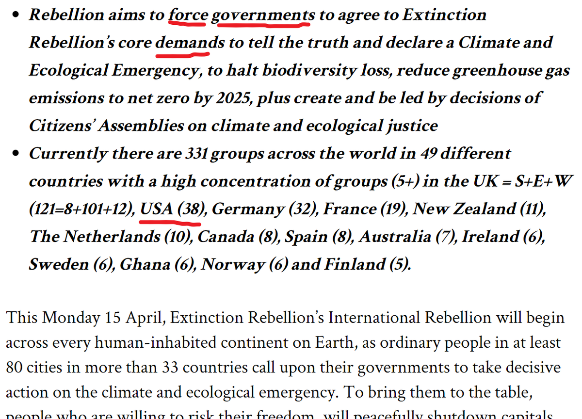 Berlin Guerrilla Foundations, UK Extinction rebellion - additional proof they are global. As of April 2019 there were 38 US groups for protesting. "Tens of thousands of people in more than 33 countries across six continents will stage a global rebellion" https://extinctionrebellion.uk/2019/04/14/monday-15-april-extinction-rebellions-international-rebellion-to-begin-in-over-80-cities-across-at-least-33-countries%EF%BB%BF/