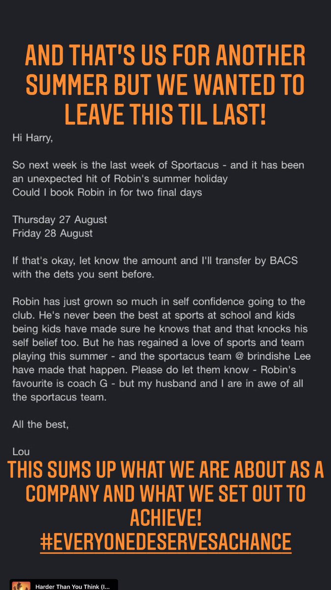 sportacusltd's tweet image. Our company ethos &amp;amp; DNA summed up in 1 message from a happy parent. Robin is a HIU student who absolutely loves sports but has had his confidence dented. We create an environment for everyone to enjoy regardless of skill/ability &amp;amp; help all to thrive #inclusion #togethernes #tlo