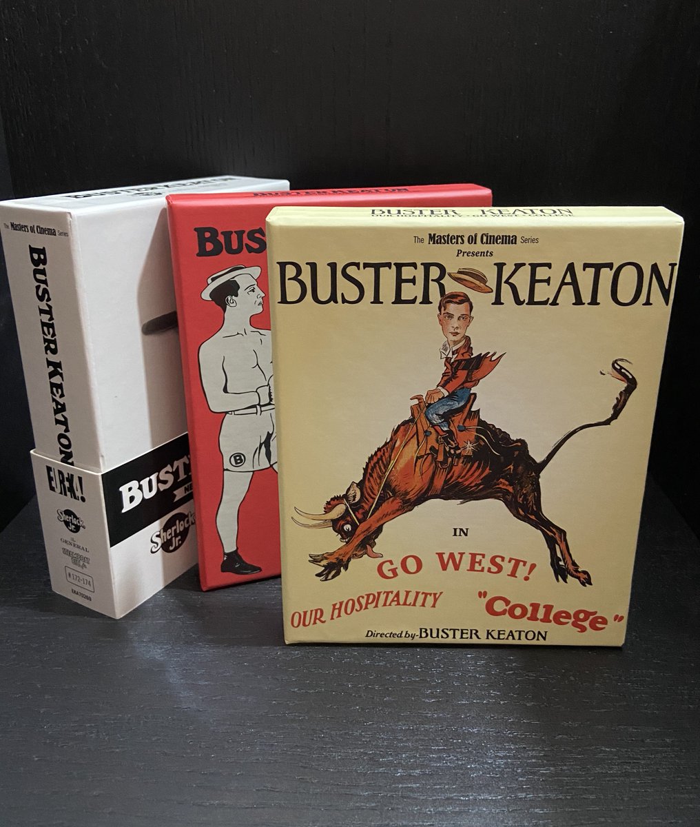 Roquentinesque's tweet photo. Finally the trilogy is complete! (secretly making room for a fourth, even a fifth one on the shelf) 😂 Thank you @Eurekavideo and @mastersofcinema for all the effort you put in creating these sets. 

#bluray #BusterKeaton #mastersofcinema https://t.co/JtPChw0tPh