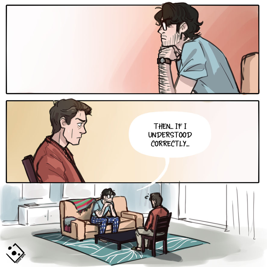 Threedots_art's tweet photo. The Talk 02/?? I hope you like it :) #fixedit #fixedau #au #richietozier #eddiekaspbrak #comic #fanart #it #ITChapter2 #reddie #fanart https://t.co/FOFINtl9cJ
