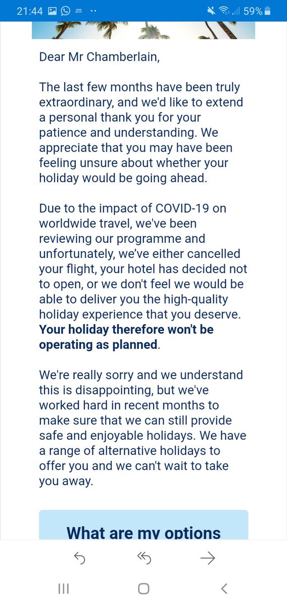 chambob85's tweet photo. @TUIUK received this how can I get my refund plz?? https://t.co/YIgr2Nv0Op
