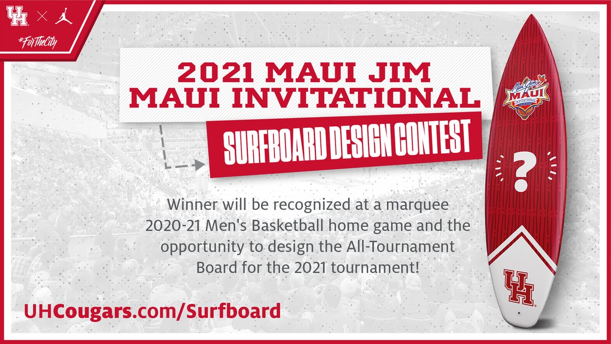 🗣️Calling all <a href="/UHouston/">University of Houston</a> students for the 2021 <a href="/MauiInv/">Southwest Maui Invitational</a> Surfboard Design Contest!

🎨Submissions due Oct 1
REGISTER | bit.ly/3lvKPxk

#ForTheCity x #GoCoogs