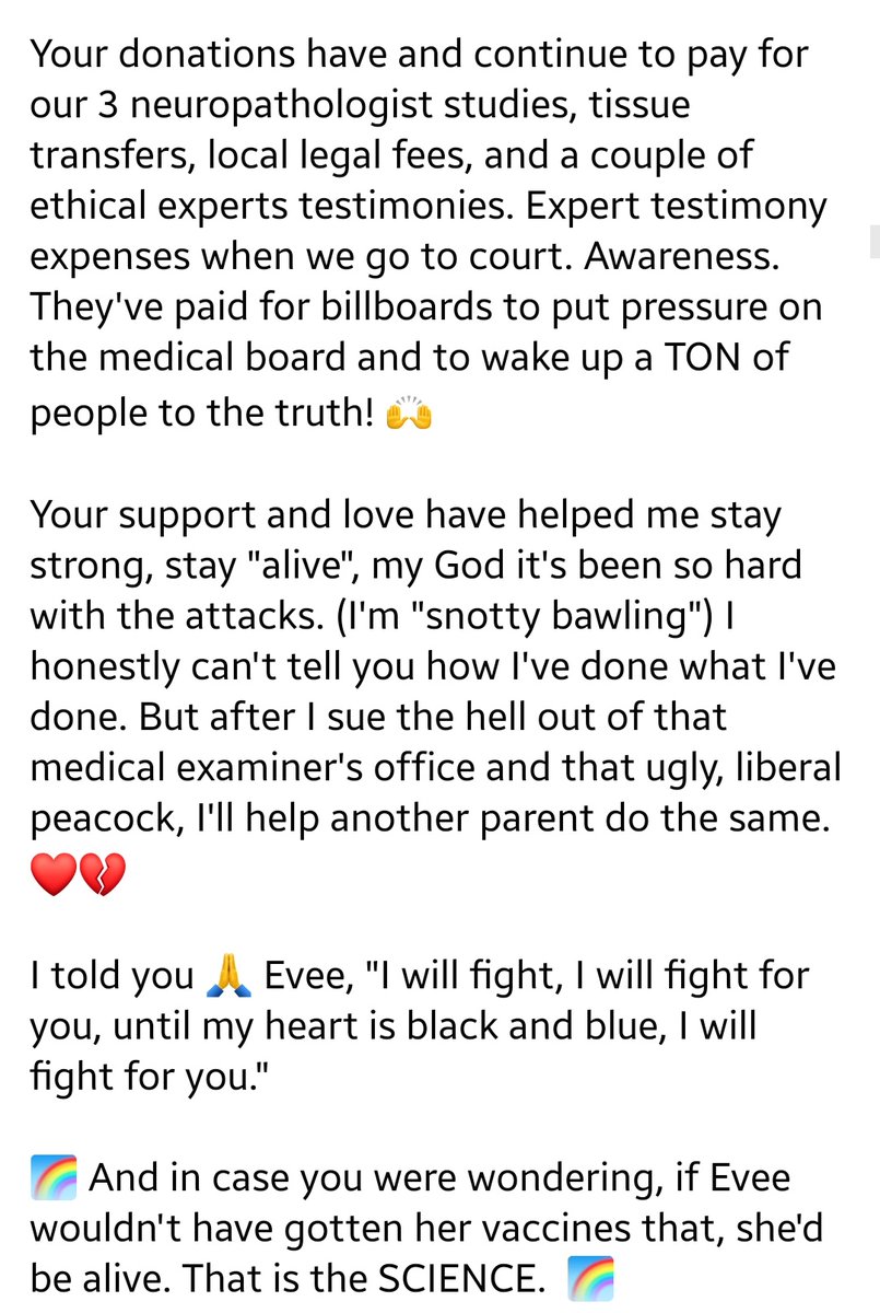 justiceforevee's tweet photo. Please read post below. ❤��� Evee's final pathology report came today.

🌈 And in case you were wondering, if Evee wouldn't have gotten her vaccines that day, she would be alive. That is the SCIENCE. 🌈 https://t.co/jDPBNQBOrs