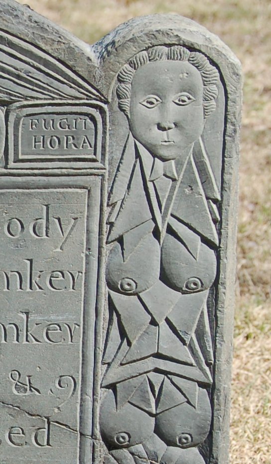 Chatting with  @e_p_wells about gravestones reminded me of topic near and dear to my heart: "Puritan" gravestone boobs.
