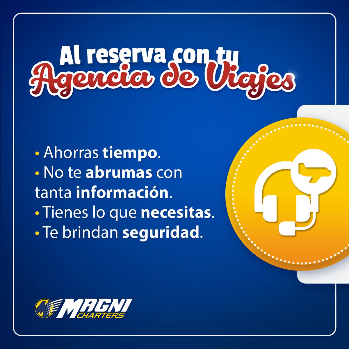 Magnicharters's tweet image. ¿Por qué reservar con un agente de viajes? 
¡Aquí te decimos algunos beneficios!