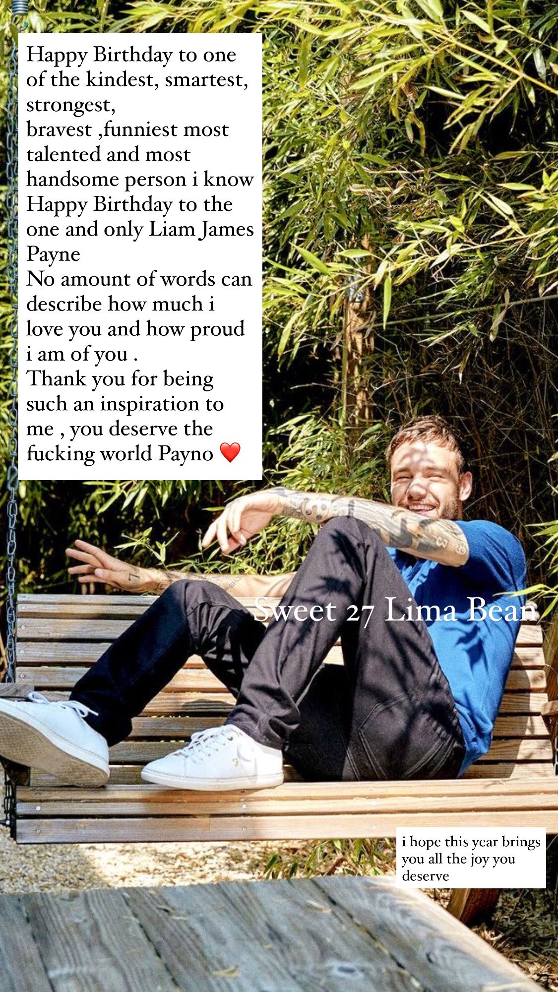  HAPPY BIRTHDAY LIAM JAMES PAYNE 
SWEET 27  