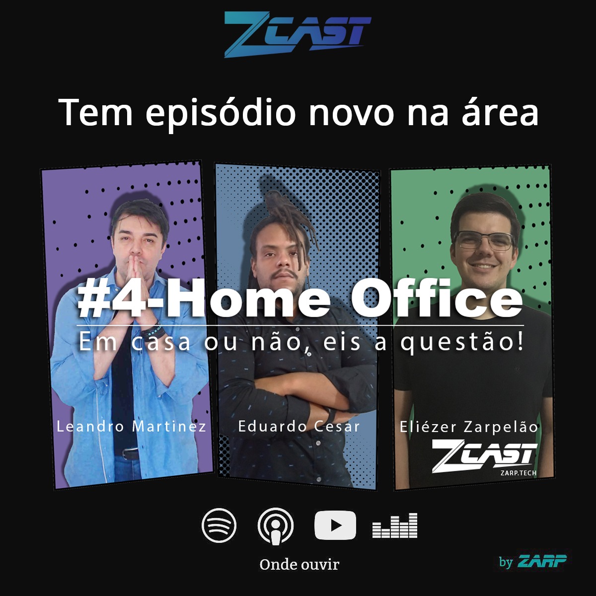zarpsystem's tweet photo. Em nosso novo episódio do ZCAST, compartilhamos nossas experiências com o home office. #podcast #zcast #zarp #zarpsystem #inovecomagente https://t.co/ZzMfJasbAq