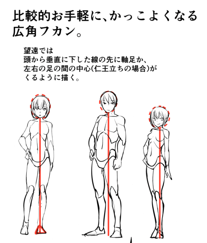 お絵かき講座パルミー 7周年イラコン開催中 En Twitter 頭から垂直方向へ線を引くと 両足立ち 足と足の間 片足立ち 片方の足 に重心がかかっていることがわかります D ﾊｯ 立ち絵を描くときの参考にしてくださいね T Co Nhgariuirj