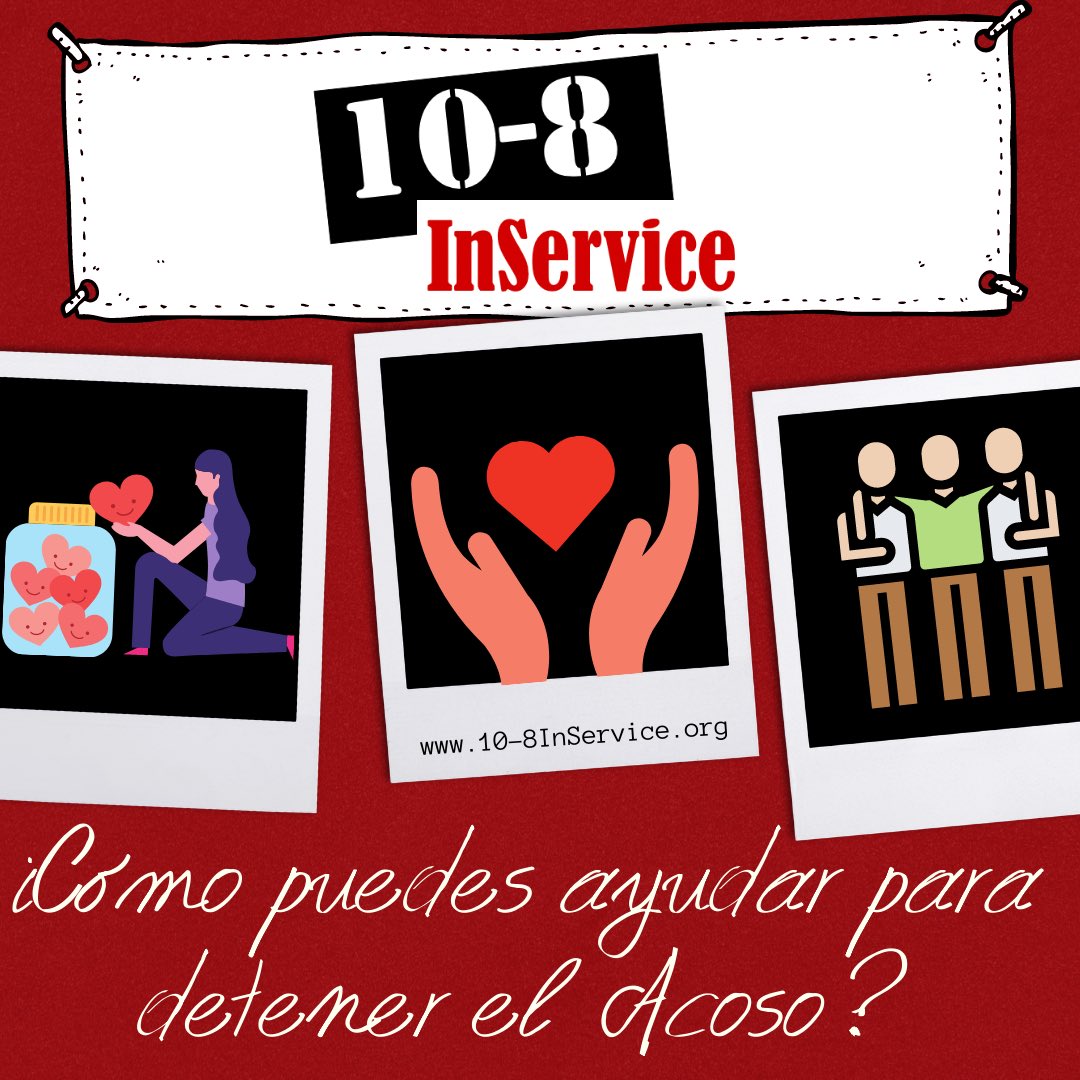 10_8InService's tweet image. Consejos: ¿Cómo puedes ayudar para detener el Acoso (“bullying”)?
#NOBullying #NoCyberBullying #NOSuicidioAdolescentes
10-8InService.org