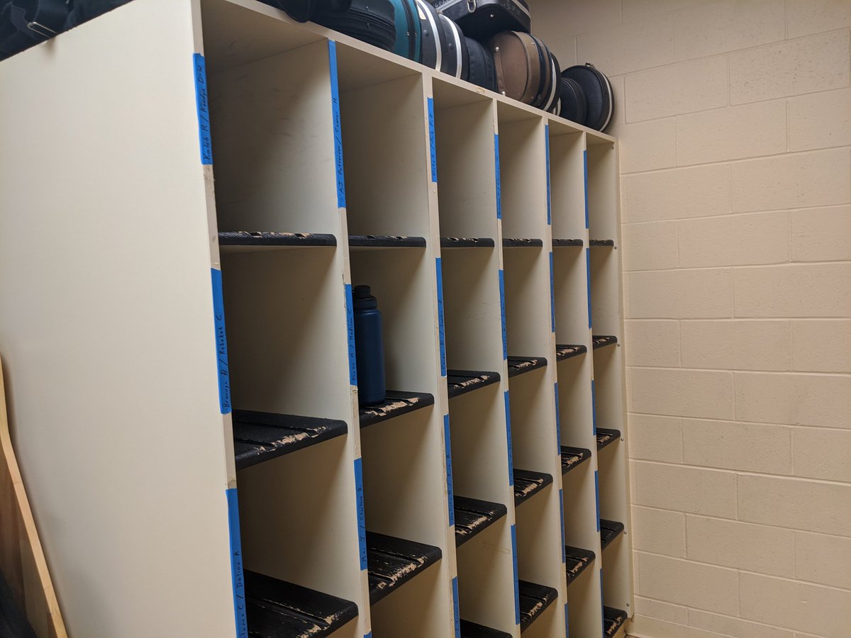 Social Distancing, Cubbies Labeled, Chair spots marked! We are ready to make music on Monday! <a href="/NorthPride/">PHSN Band</a> <a href="/mparulekar/">Marc Parulekar</a> @plsdsupt @mr_ulbrich