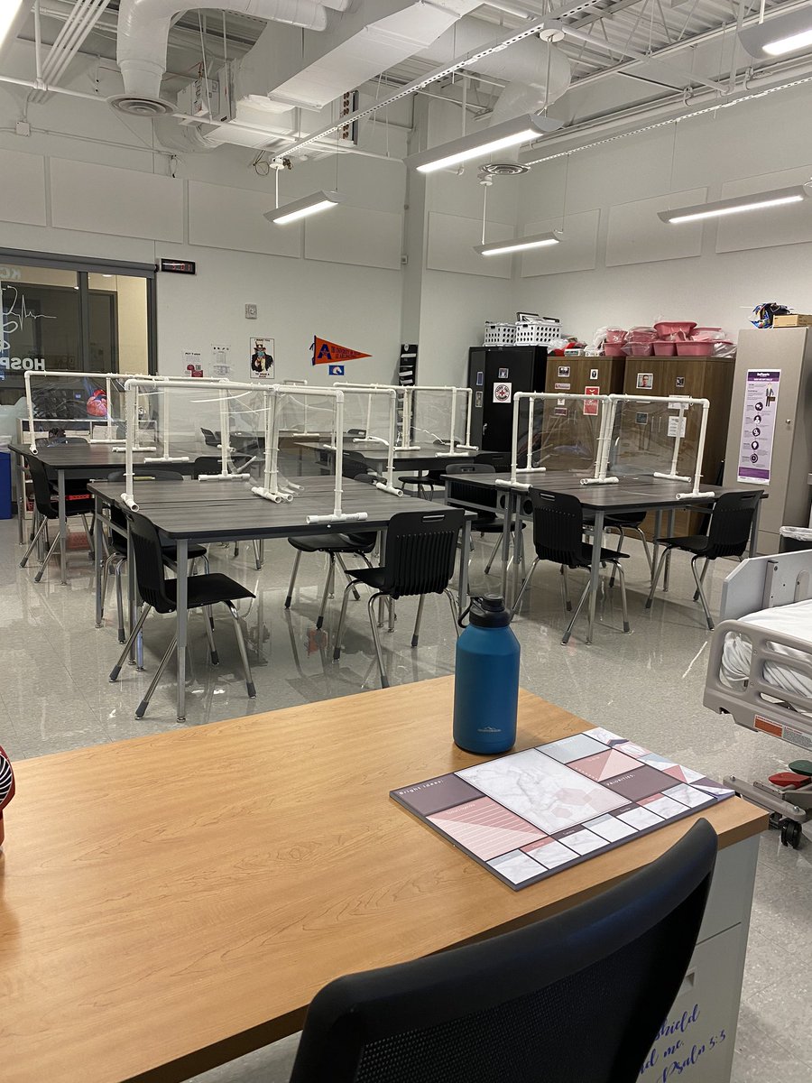 PctKcal's tweet photo. Ready for the new batch of PCTs on Monday. I think the desk shields our team of health science teachers made turned out pretty good. May even let the students decorate the PVC pipes if they would like to. #CelebrateKISD #CTEinKISD https://t.co/2aJucyVCDf