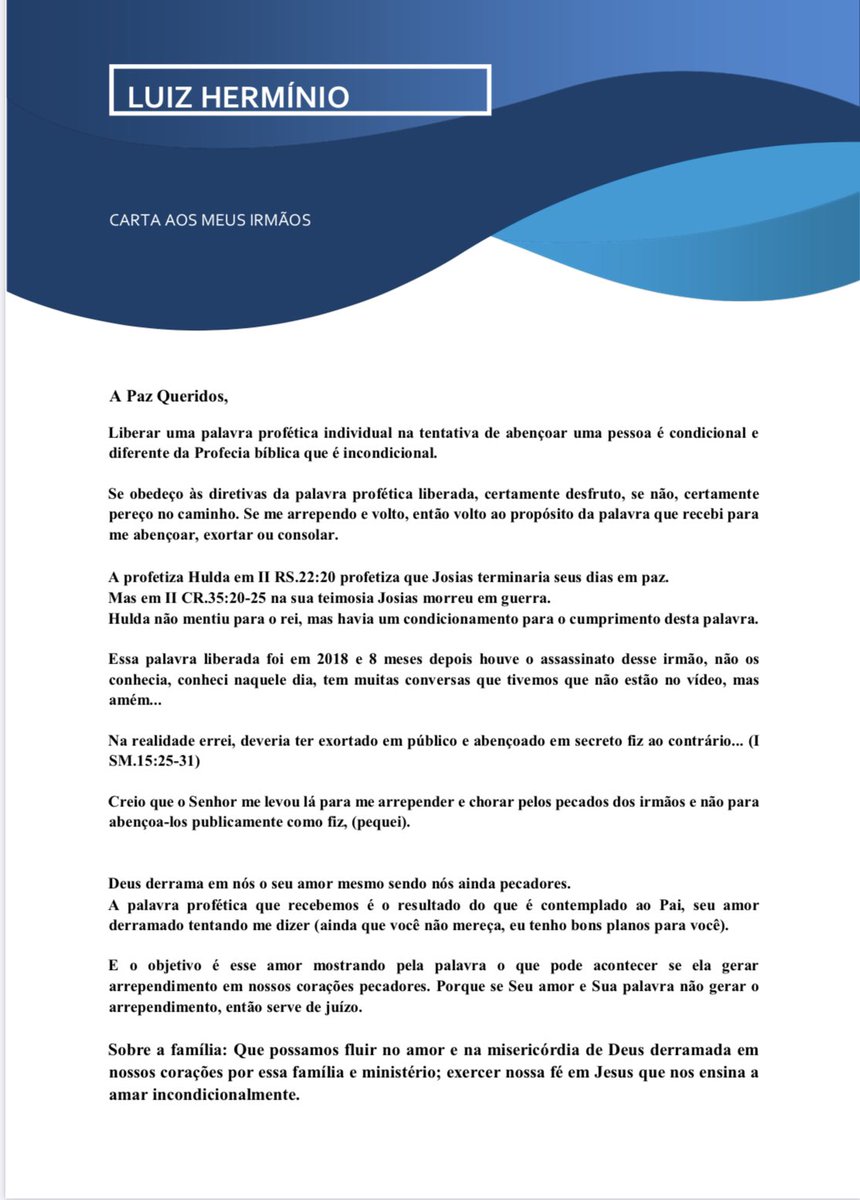 LUIZHERMINIOap's tweet photo. Aos que creem nenhuma explicação é necessária , aos que não creem nenhuma explicação é suficiente.

Deixo aqui aos nossos filhos na fé , aos nossos companheiros de Labuta e aos irmãos em Cristo membros do seu Corpo chamado igreja

Que o Senhor Deus e Pai nos perdoe e nos abençoe https://t.co/aPi5iJkjMG